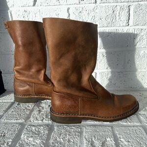 Roots Tribe Soft Leather Roll Over Boots Brown Size 9 Women’s